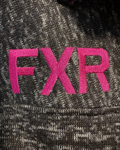 FXR Women’s Full-Zip Hoodie – Grey Heather with Pink Accents (Size M)