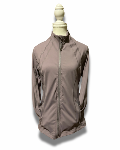 Performance Zip Jacket – Women’s Athletic Fit M (Taupe)