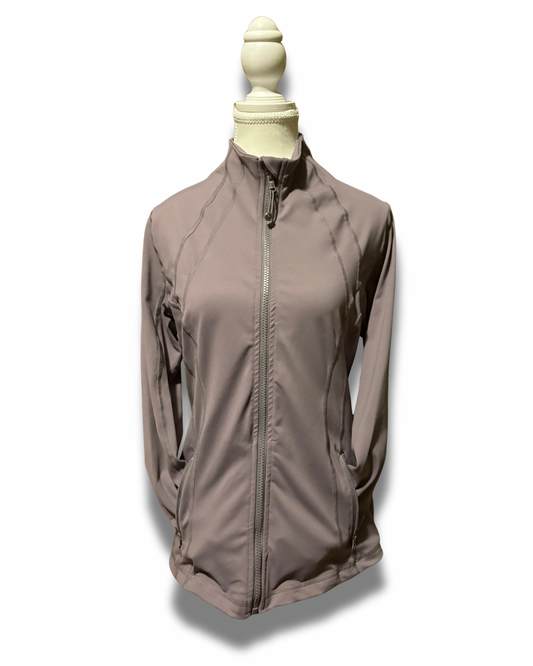 Performance Zip Jacket – Women’s Athletic Fit M (Taupe)